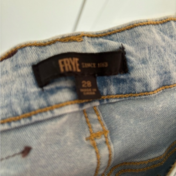 Frye wide leg crop denim jeans light wash size 28 stretch Laid Back Denim - Picture 4 of 6